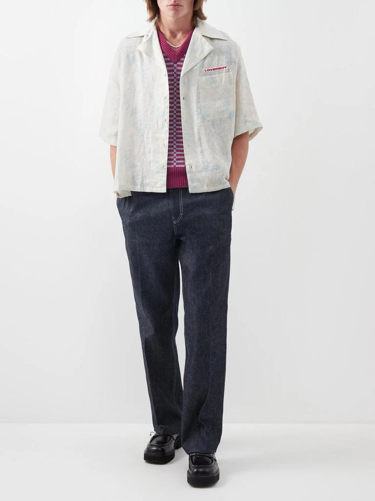 商品Charles Jeffrey Loverboy|Cuban-collar instrument-print linen shirt,价格¥1295,第2张图片详细描述