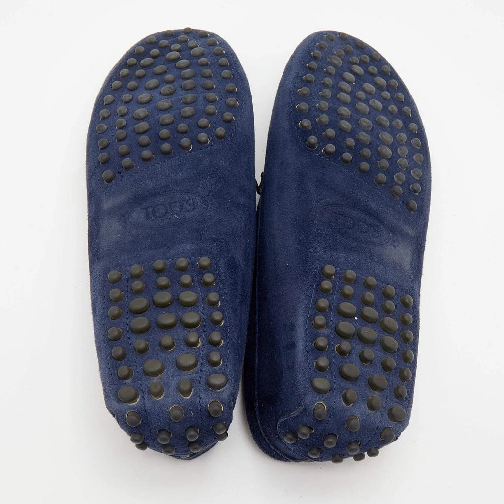 Tod's Navy Blue Suede Studded Slip On Loafers Size 37 商品