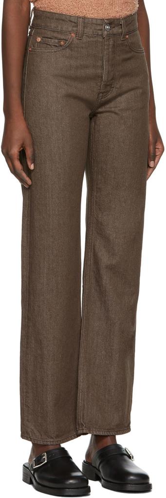 棕色直筒牛仔裤商品第2张图片规格展示