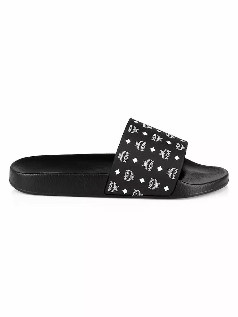 商品MCM|Logo Leather Pool Slide Sandals,价格¥1606,第1张图片