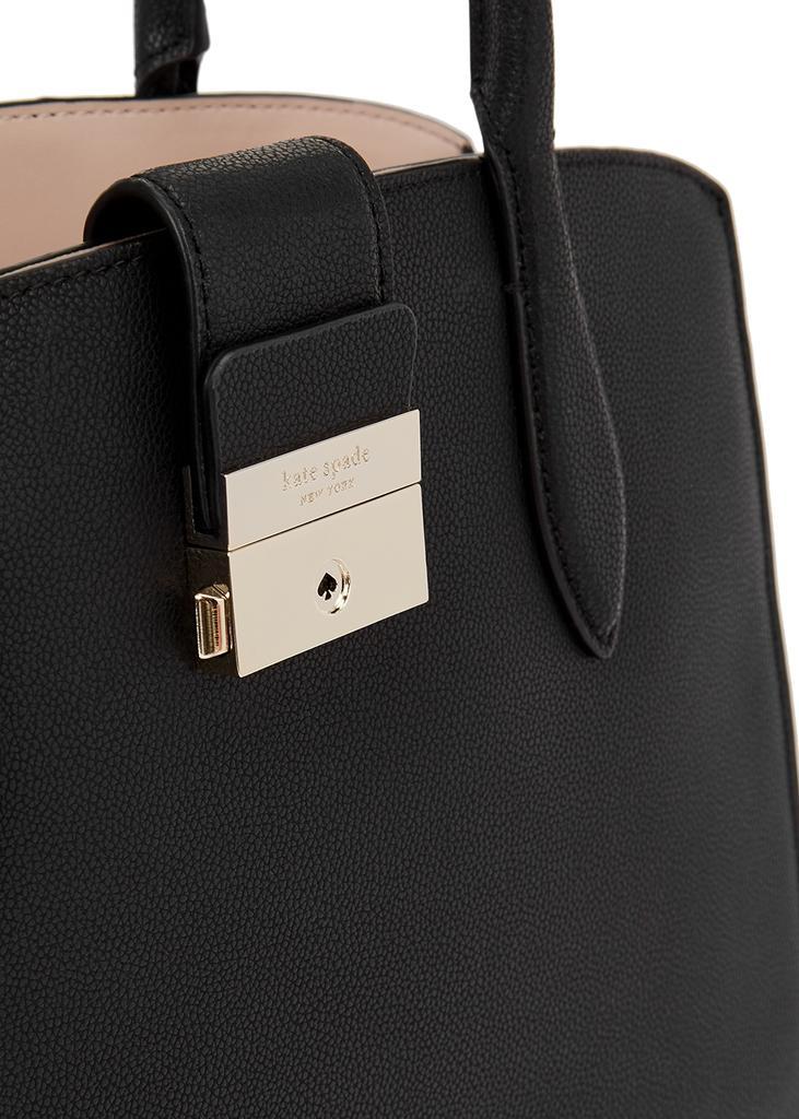 商品Kate Spade|Voyage small black leather top handle bag,价格¥2841,第5张图片详细描述