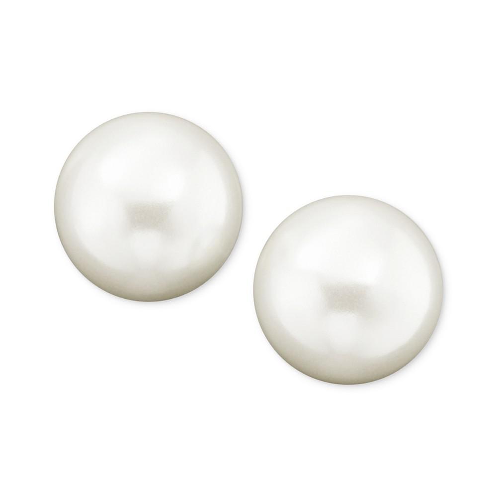 商品Ralph Lauren|Sterling Silver Plated Glass Pearl Stud (10mm) Earrings,价格¥180,第1张图片