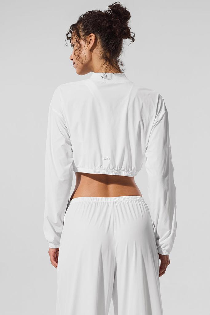 Alo Cropped Breezy Full-Zip Cover Up - Black - Shirts - Free