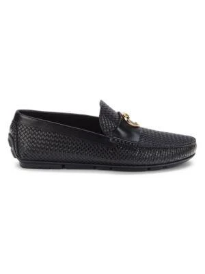 商品cavalli CLASS|Logo Woven Leather Driving Shoes,价格¥1438,第1张图片