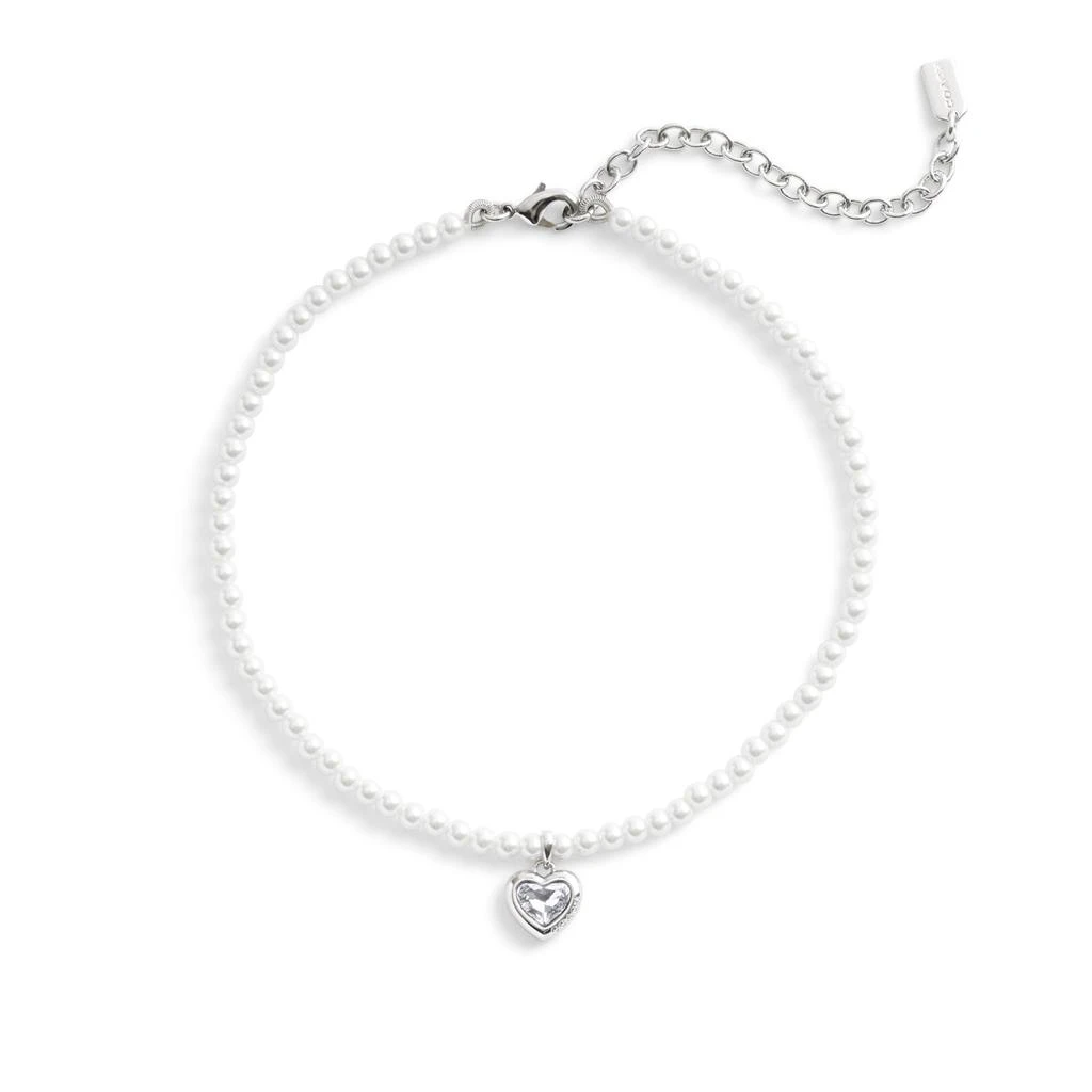 商品Coach|Stone Heart Pearl Choker Necklace,价格¥764,第2张图片详细描述