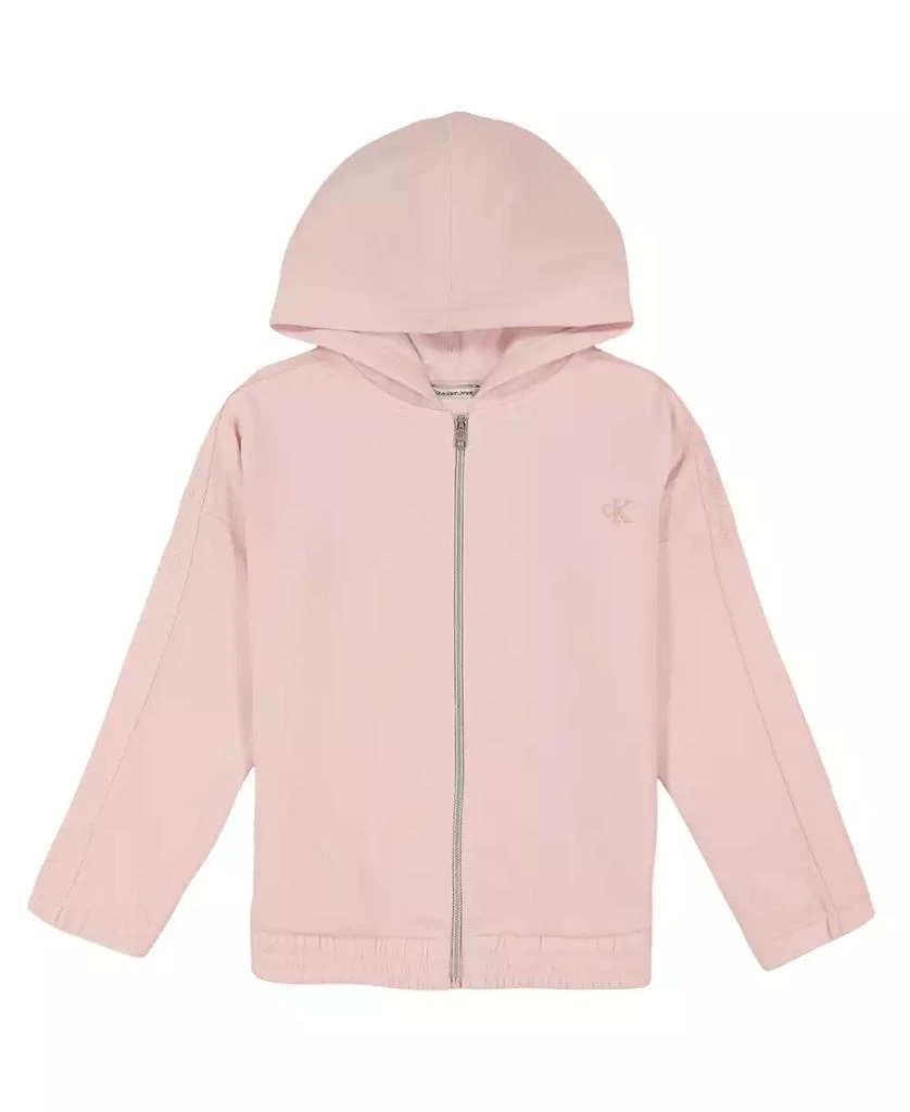 商品Calvin Klein|Big Girls Shimmer Zip Hoodie,价格¥388,第1张图片