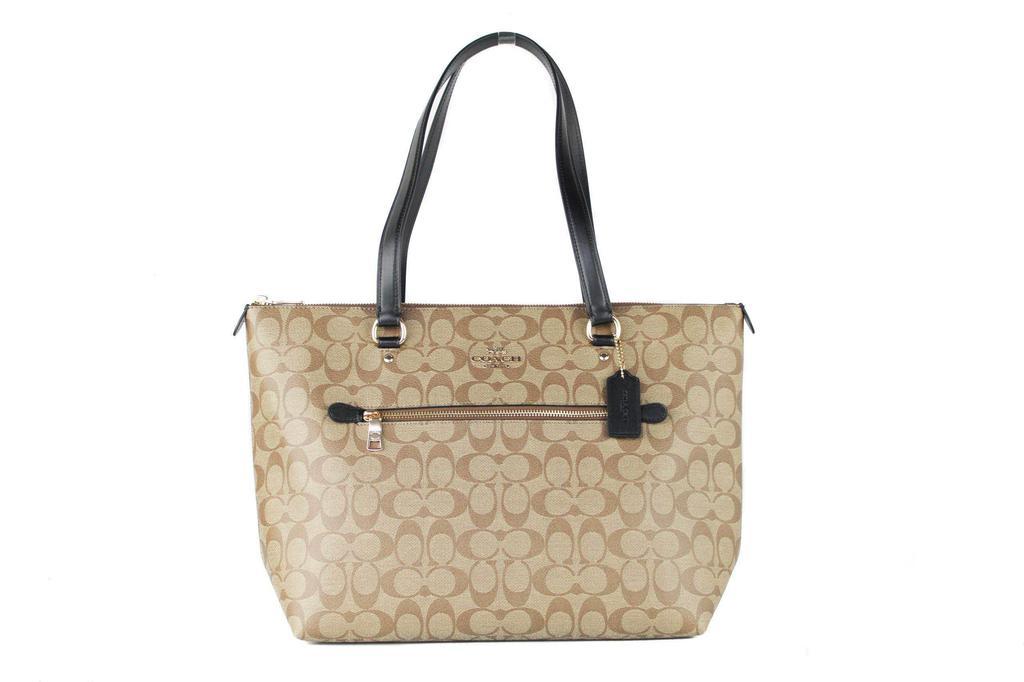 商品Coach|COACH Signature Coated Canvas and Leather Gallery Tote Handbag,价格¥2199,第4张图片详细描述