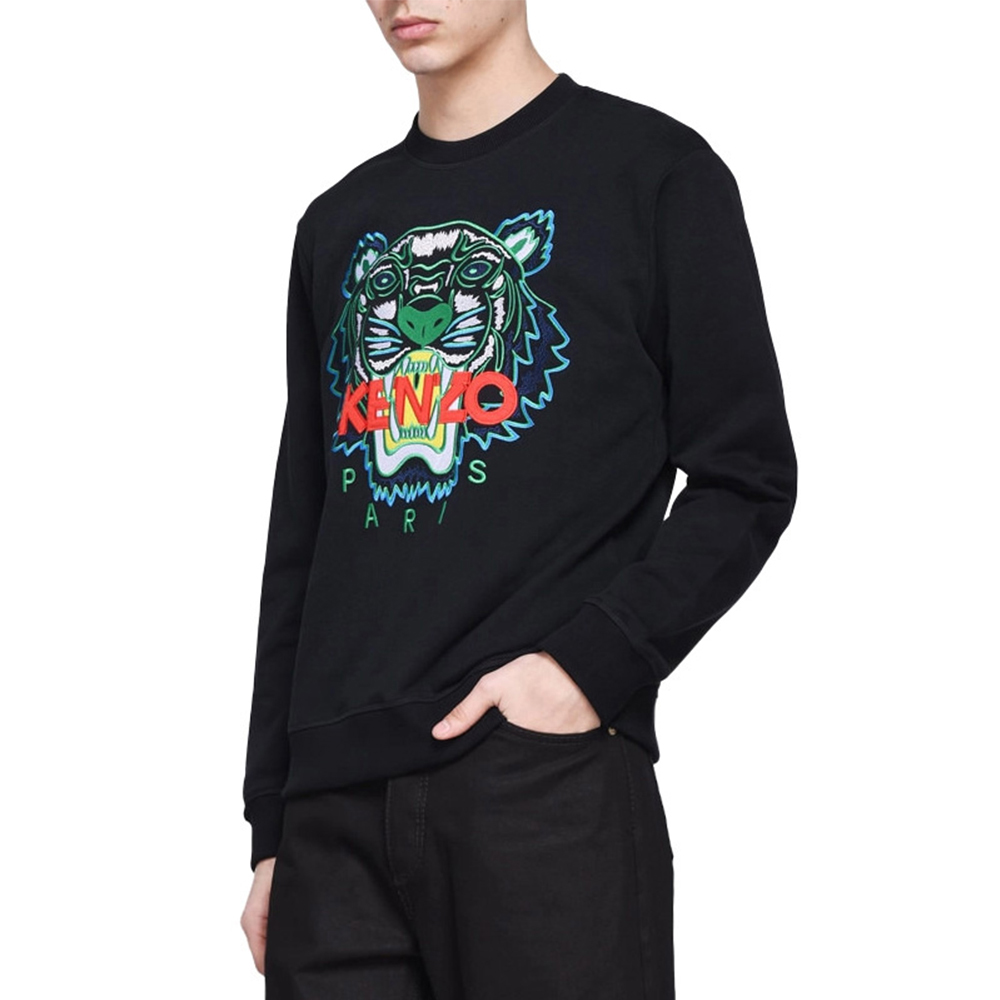 Kenzo 高田贤三 男士黑色棉质卫衣 F955SW0014XA-99商品第4张图片规格展示