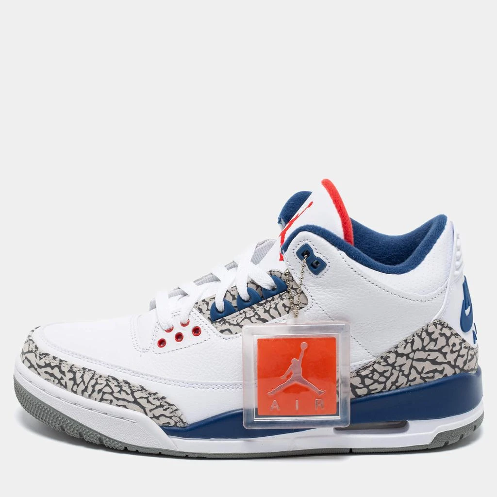 商品Jordan|Jordan White Leather Air Jordan 3 Retro Hall of Fame Sneakers Size 43,价格¥2924,第1张图片