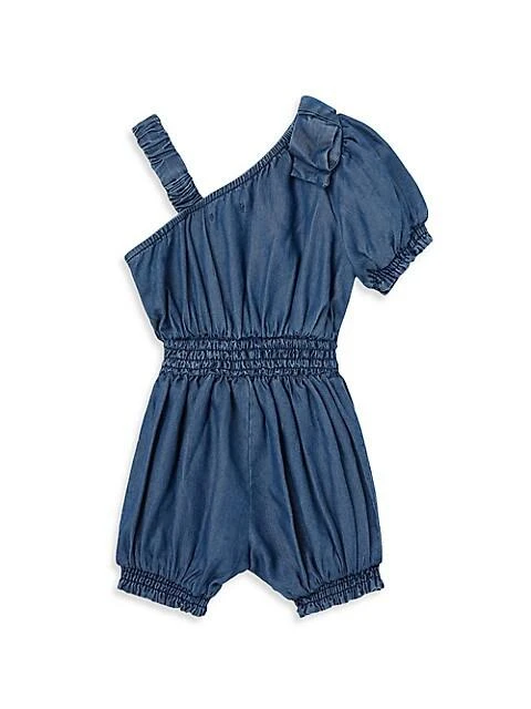 商品Habitual|Baby Girl's One-Shoulder Denim Romper,价格¥129,第2张图片详细描述