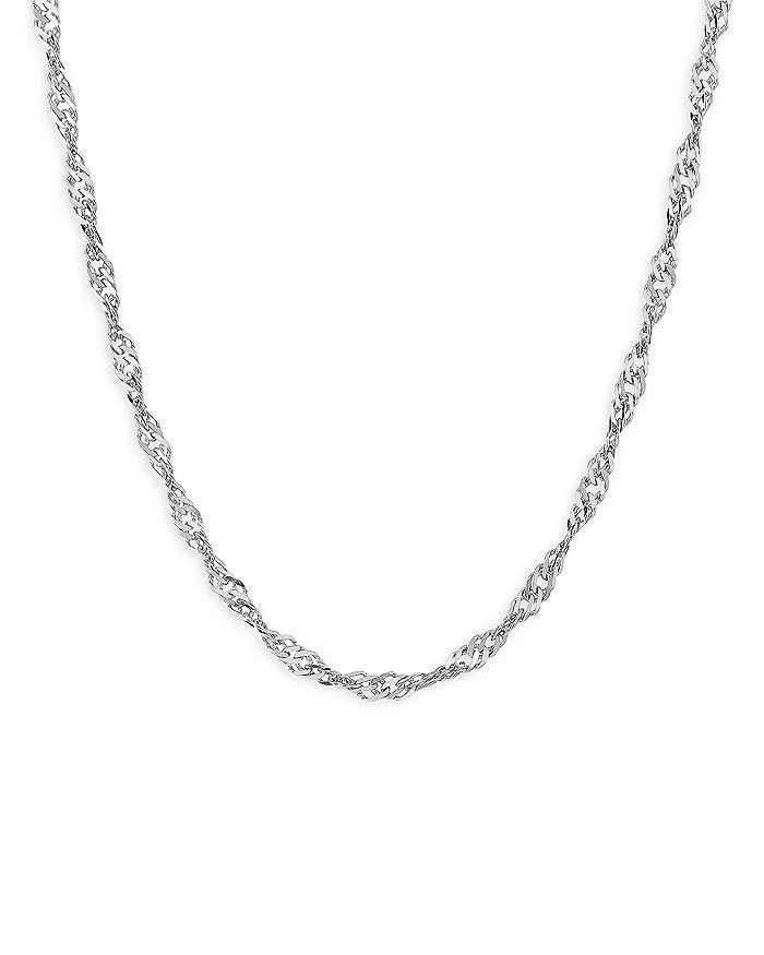 商品Bloomingdale's|14K White Gold Solid Singapore Link Chain Necklaces 16-24",价格¥7007,第4张图片详细描述