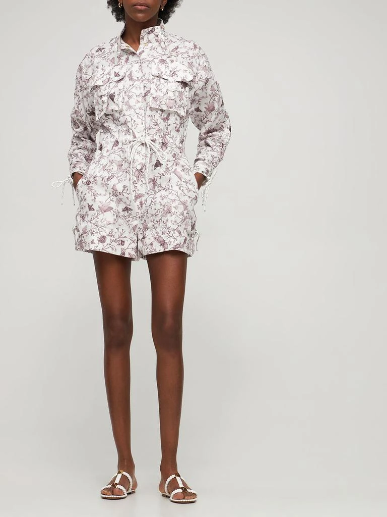 商品[国内直发] Zimmermann|Utility Printed Linen Playsuit,价格¥1172,第1张图片