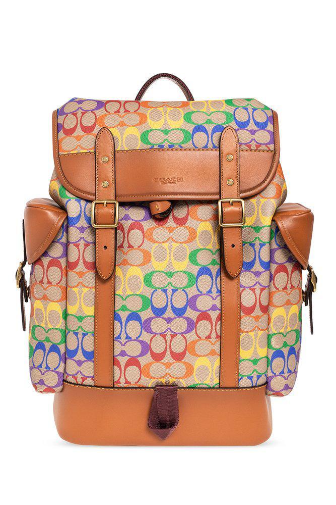 商品Coach|Coach Hitch Rainbow Monogram Print Backpack,价格¥4770,第1张图片