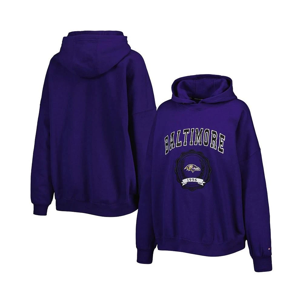 商品Tommy Hilfiger|Women's Purple Baltimore Ravens Becca Drop Shoulder Pullover Hoodie,价格¥505,第1张图片