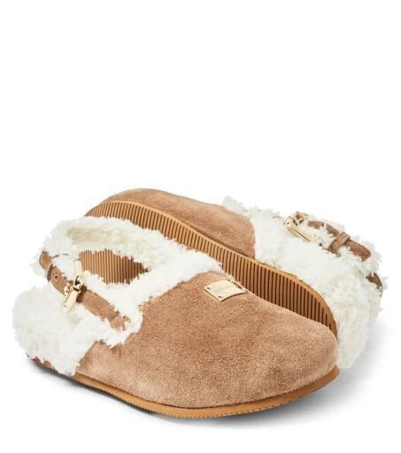 Suede and faux fur mules 商品