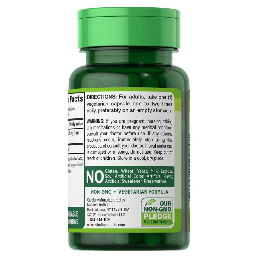 商品Nature's Truth|Super Strength Acetyl L-Carnitine HCL 1,000 mg Capsules,价格¥125,第2张图片详细描述