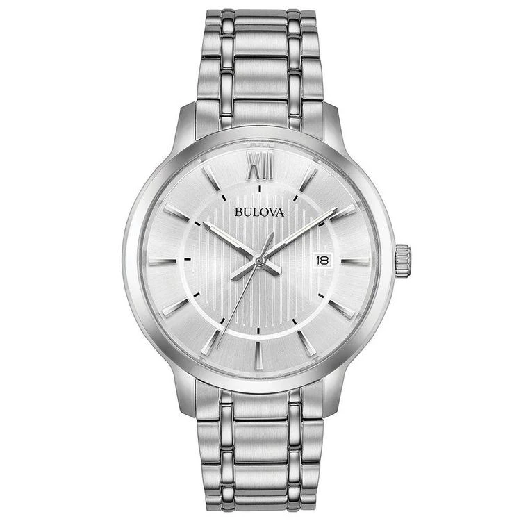 商品Bulova|Men's Dress Stainless Steel Bracelet Watch 41mm, Created for Macy's,价格¥740,第1张图片