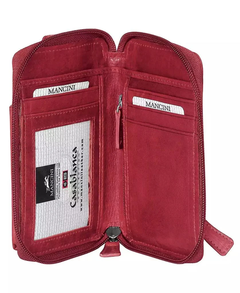 商品Mancini Leather Goods|Casablanca Collection RFID Secure Cell Phone Wallet,价格¥552,第5张图片详细描述