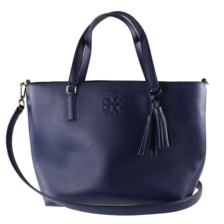 商品[国内直发] Tory Burch|托里·伯奇 TORY BURCH 奢侈品 TB女包 深蓝色牛皮革流苏手提单肩可斜跨托特包 67309 403,价格¥2322,第1张图片