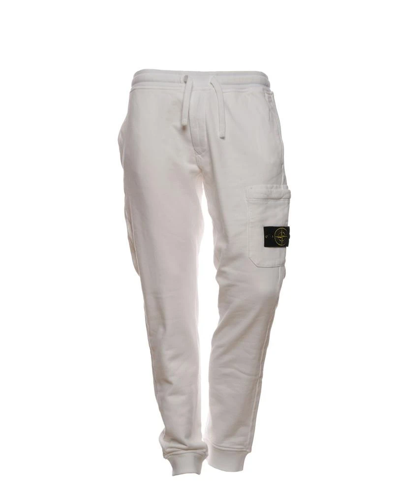 商品Stone Island|STONE ISLAND WHITE FLEECE TROUSERS 771564520 V0001,价格¥2085,第1张图片