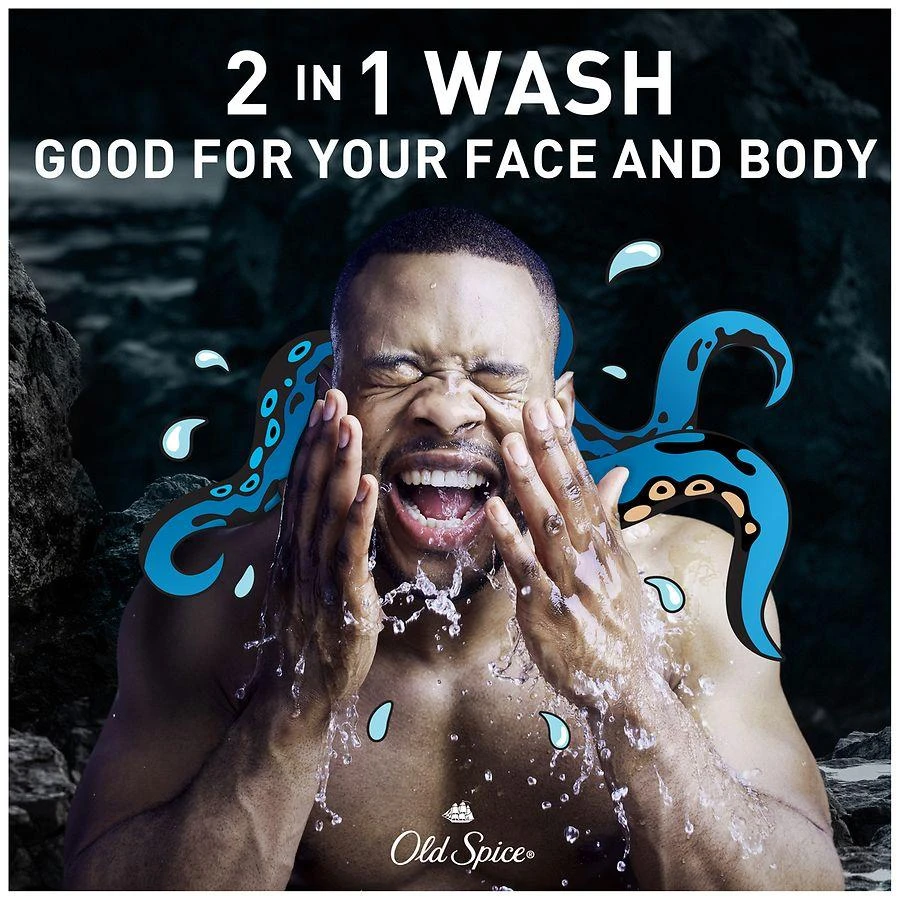 商品Old Spice|Cleansing Body Wash for Men, 24/7 Shower Clean Krakengard, Deep Ocean,价格¥65,第2张图片详细描述