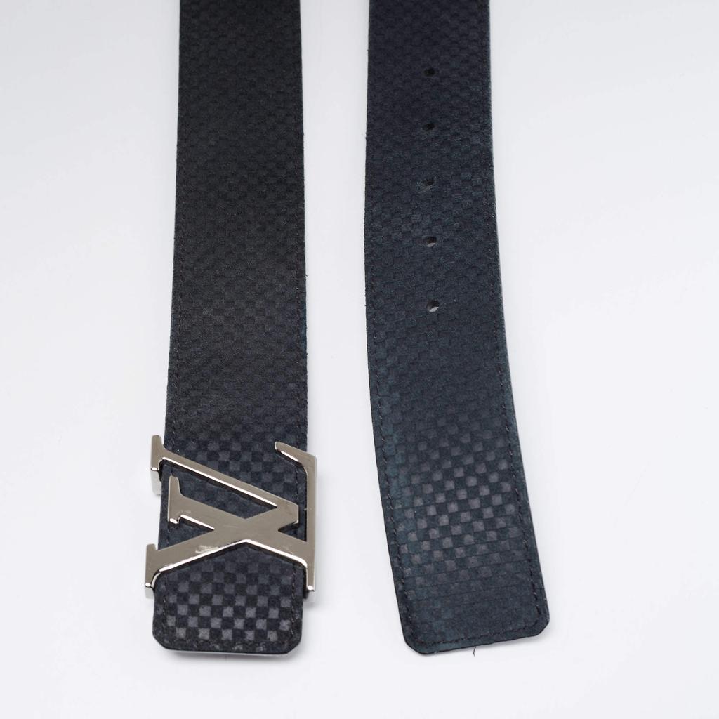 Louis Vuitton Black Mini Damier Suede LV Initiales Belt 90CM商品第2张图片规格展示