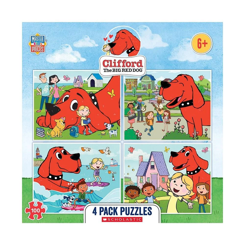 商品MasterPieces Puzzles|Kids Puzzle Set - Clifford 4-Pack 100 Piece Jigsaw Puzzles,价格¥149,第2张图片详细描述