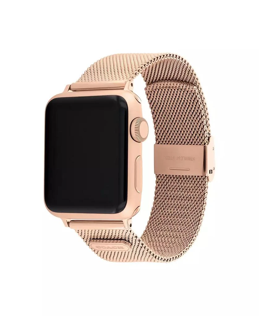 商品Coach|Rose Gold-Tone Mesh Bracelet 38/40/41mm Apple Watch Band,价格¥655,第2张图片详细描述