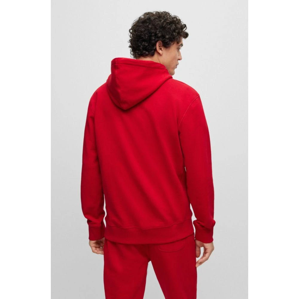 商品Hugo Boss|Cotton-terry relaxed-fit hoodie with fleece logo,价格¥842,第4张图片详细描述