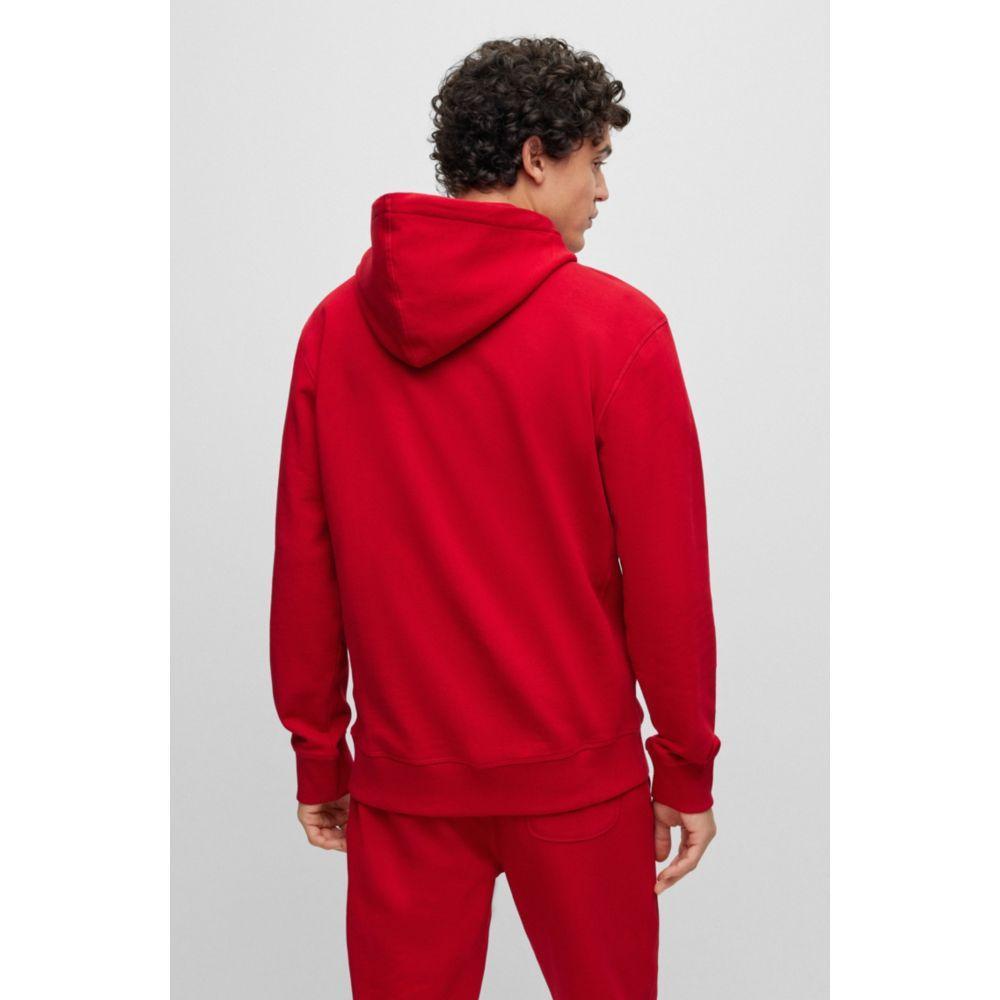 商品Hugo Boss|Cotton-terry relaxed-fit hoodie with fleece logo,价格¥754,第6张图片详细描述
