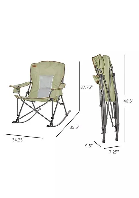 商品Outsunny|Outdoor Folding Beach Camping Chair With Strong Steel Legs Side Cup Holder And Durable Oxford Fabric Green,价格¥776,第3张图片详细描述
