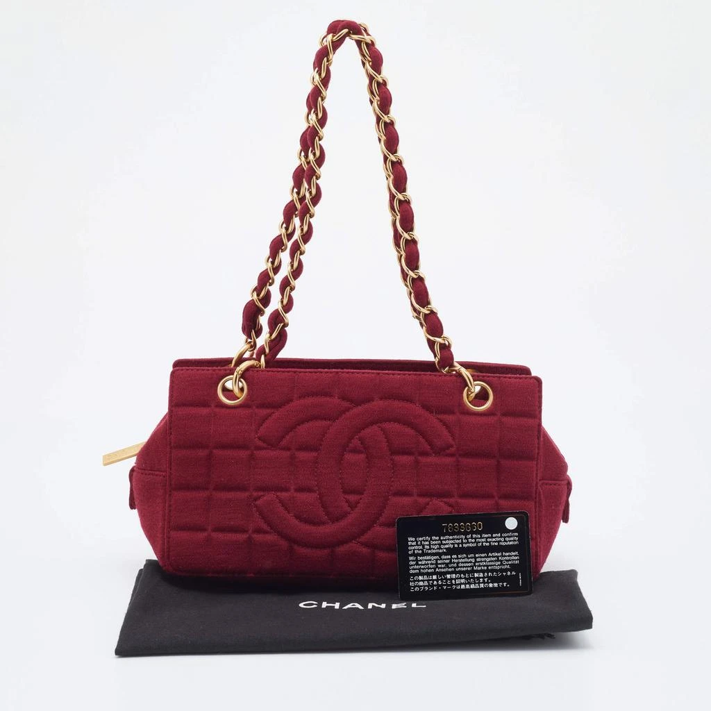 Chanel Burgundy Choco Bar Quilted Jersey Shoulder Bag 商品