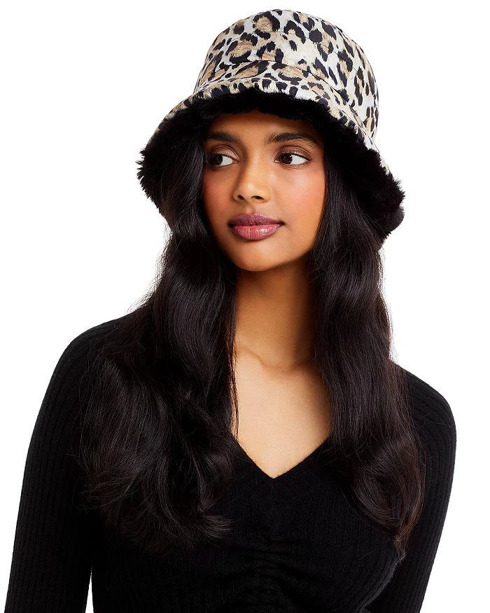商品Echo Design|Reversible Leopard Print & Faux Fur Bucket Hat,价格¥264,第1张图片
