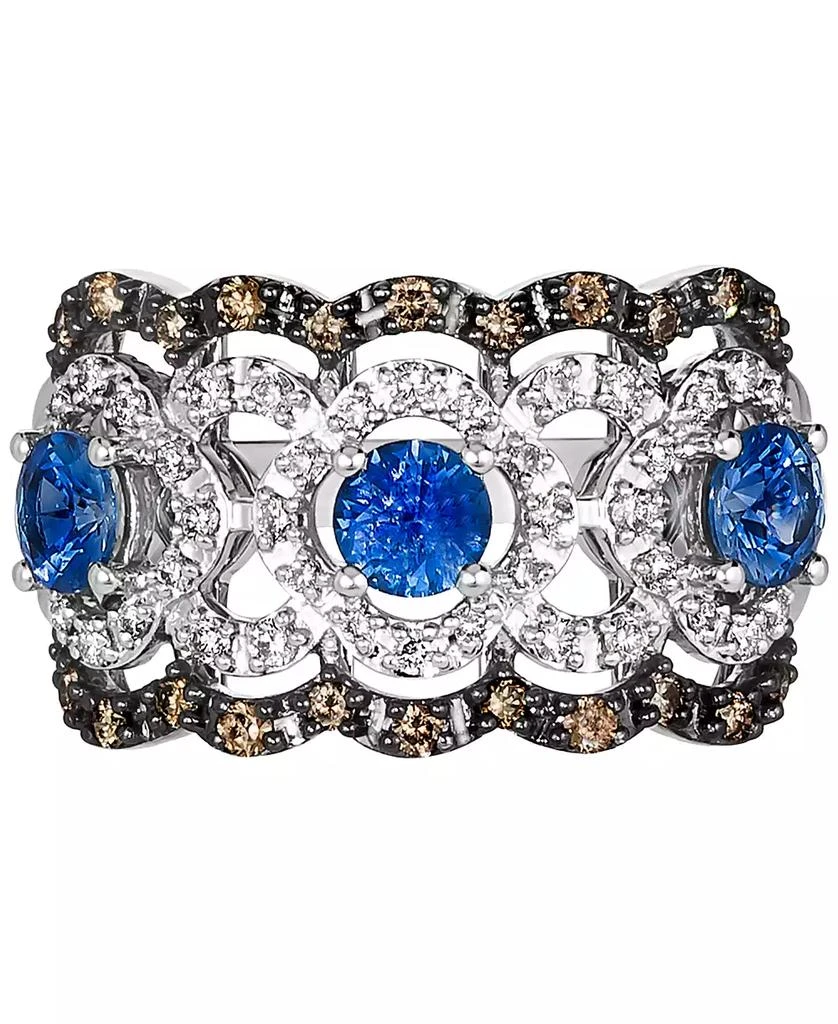 商品Le Vian|Sapphire (1-1/20 ct. t.w.) & Diamond (1/2 ct. t.w.) Openwork Statement Ring in 14k White Gold,价格¥15588,第2张图片详细描述