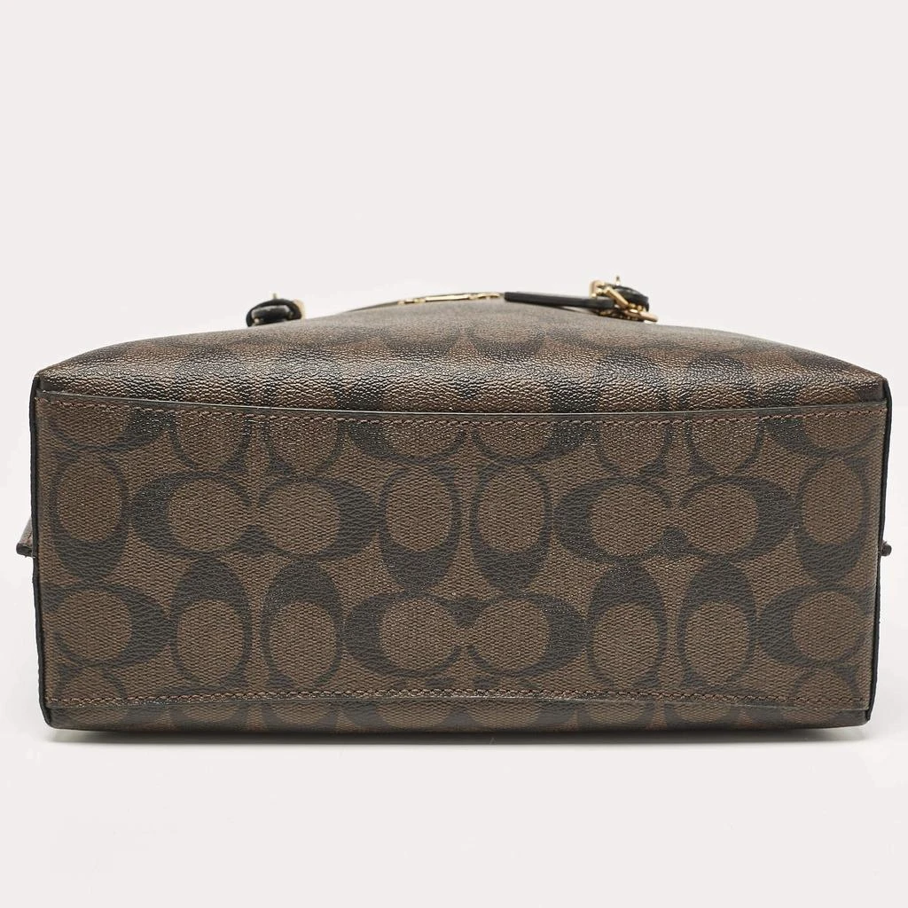 Coach Dark Brown/Black Signature Coated Canvas and Leather Molly 25 Tote 商品