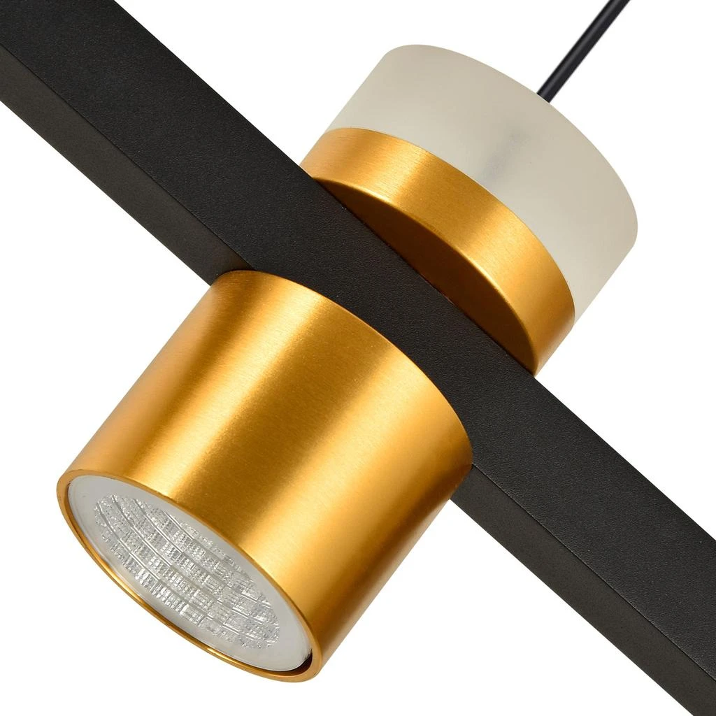 Ferro VMC34334BL 34" Up-Down 4-Light Pendant Lighting Height Adjustable Integrated LED Black Linear Chandelier 商品