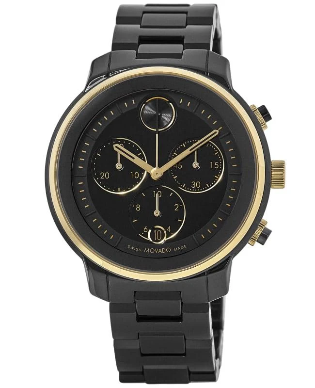 商品Movado|Movado Bold Verso Black Chronograph Dial Men's Watch 3600932,价格¥5228,第1张图片