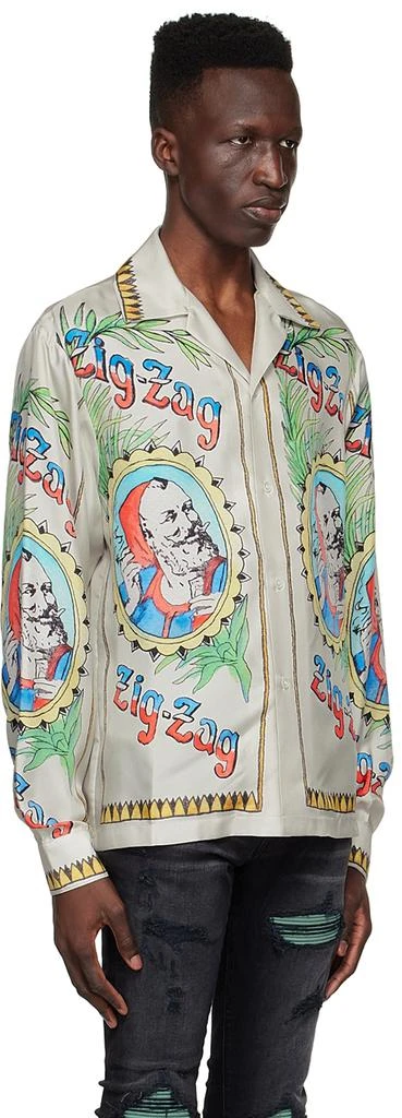 商品AMIRI|Gray Zig-Zag Edition Silk Shirt,价格¥4426,第2张图片详细描述