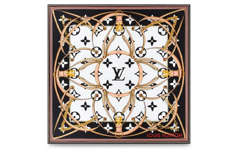 商品[国内直发] Louis Vuitton|Ultimate Monogram 波西米亚风 方巾 丝巾 女款 黑白色,价格¥4830,第1张图片