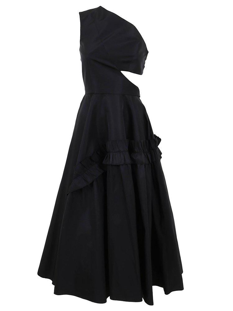 Alexander McQueen Slashed Asymmetric One-shoulder Dress商品第1张图片规格展示