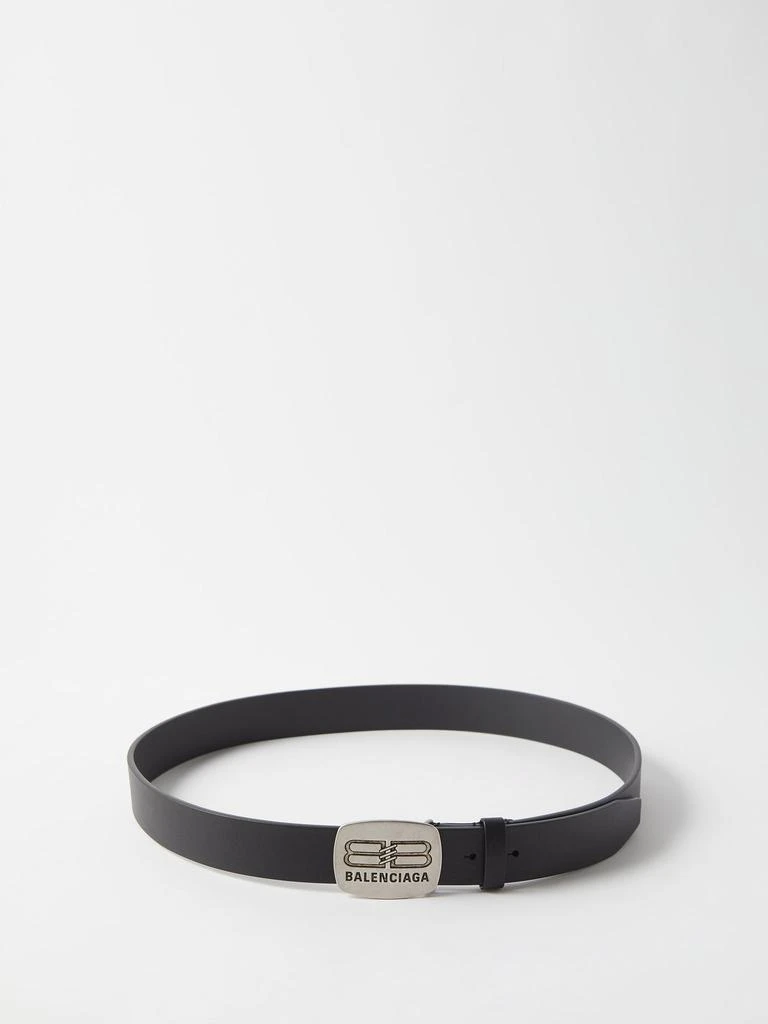 商品Balenciaga|BB-logo plaque leather belt,价格¥2375,第4张图片详细描述