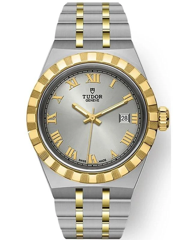 商品Tudor|Tudor Royal Silver Dial Stainless Steel and Yellow Gold Unisex Watch M28303-0001,价格¥27545,第1张图片