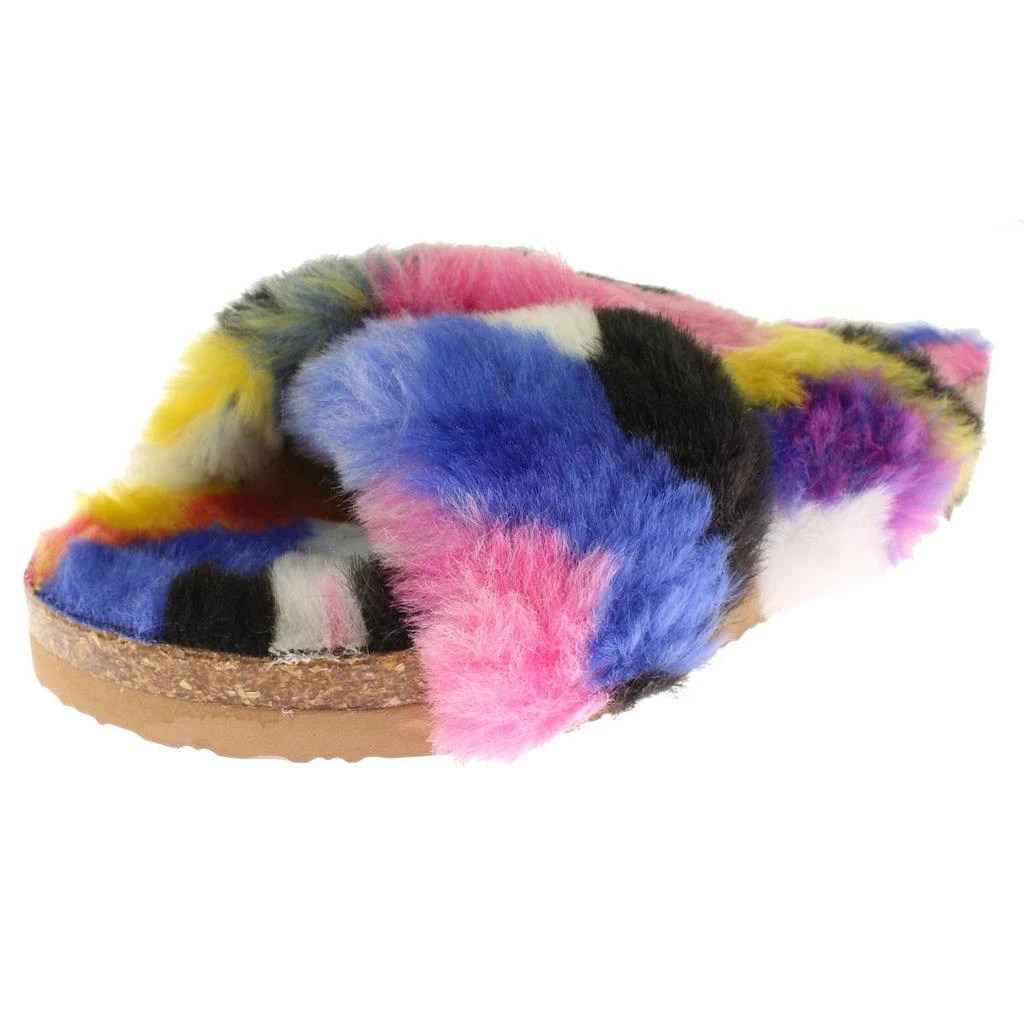 商品BC Footwear|BC Footwear Womens Myth Faux Fur Colorblock Slide Sandals,价格¥131,第1张图片