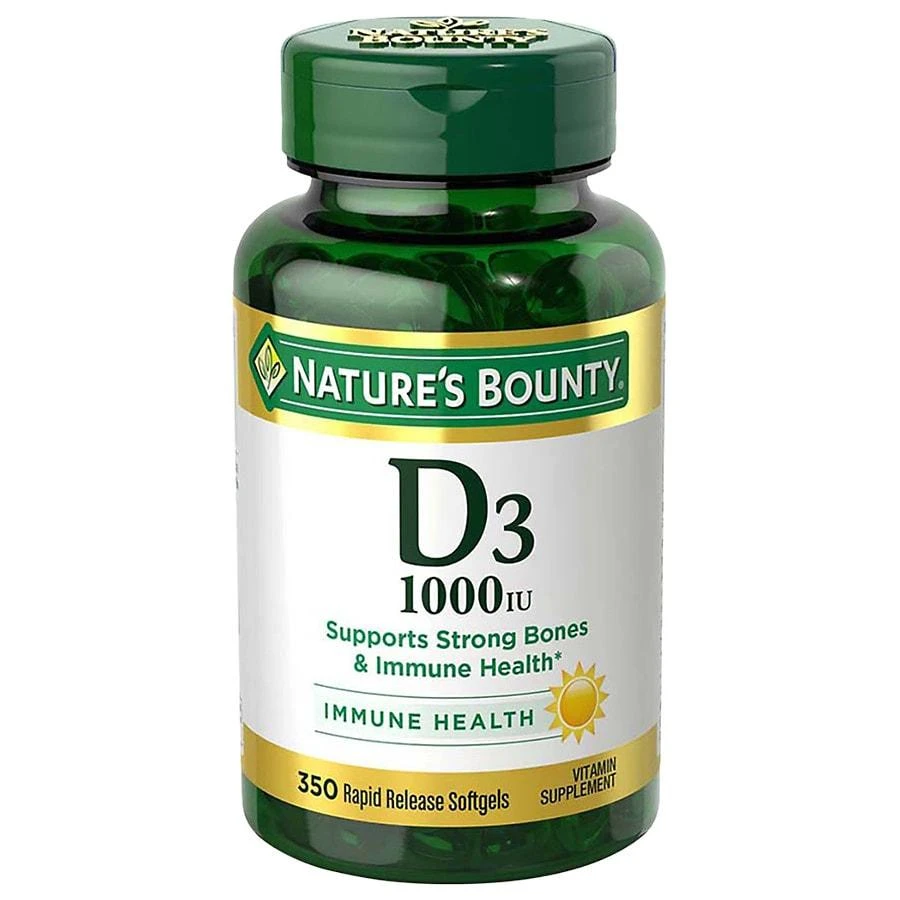 商品Nature's Bounty|D3-1000 IU Dietary Supplement Rapid Release Softgels,价格¥203,第1张图片