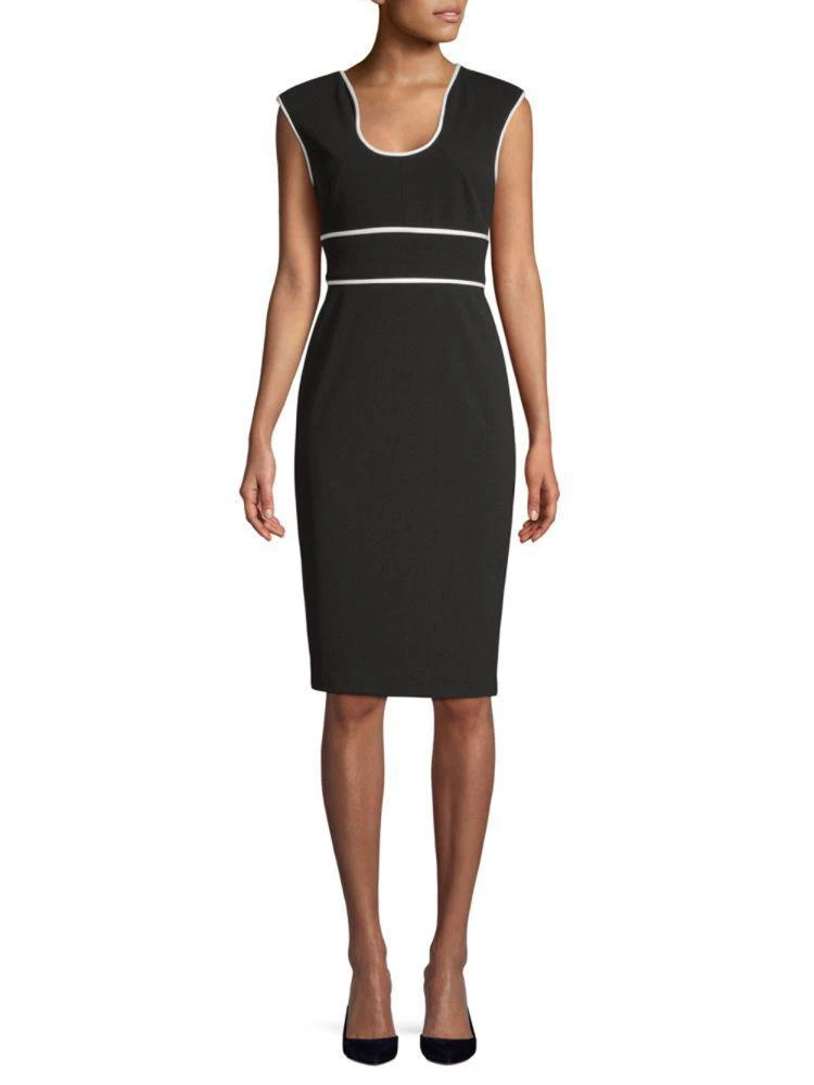 商品Calvin Klein|Contrast-Trim Sheath Dress,价格¥554,第1张图片