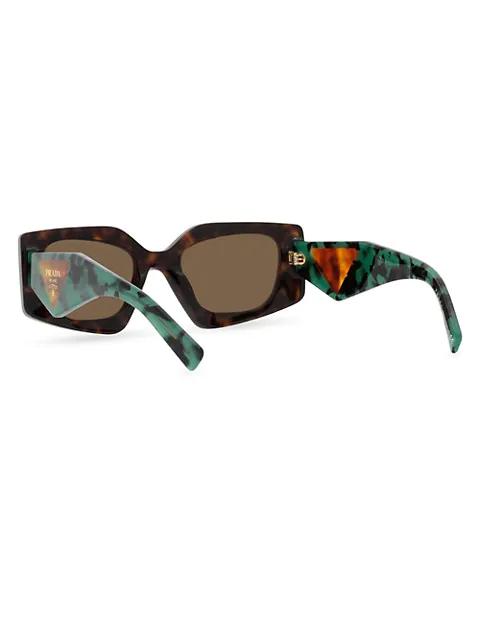 52MM Tortoiseshell Rectangular Sunglasses商品第4张图片规格展示