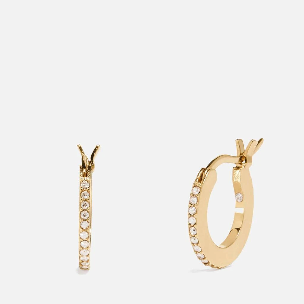 商品Coach|Coach Women's Pave Huggie Earrings - Gd/Clear,价格¥359,第2张图片详细描述