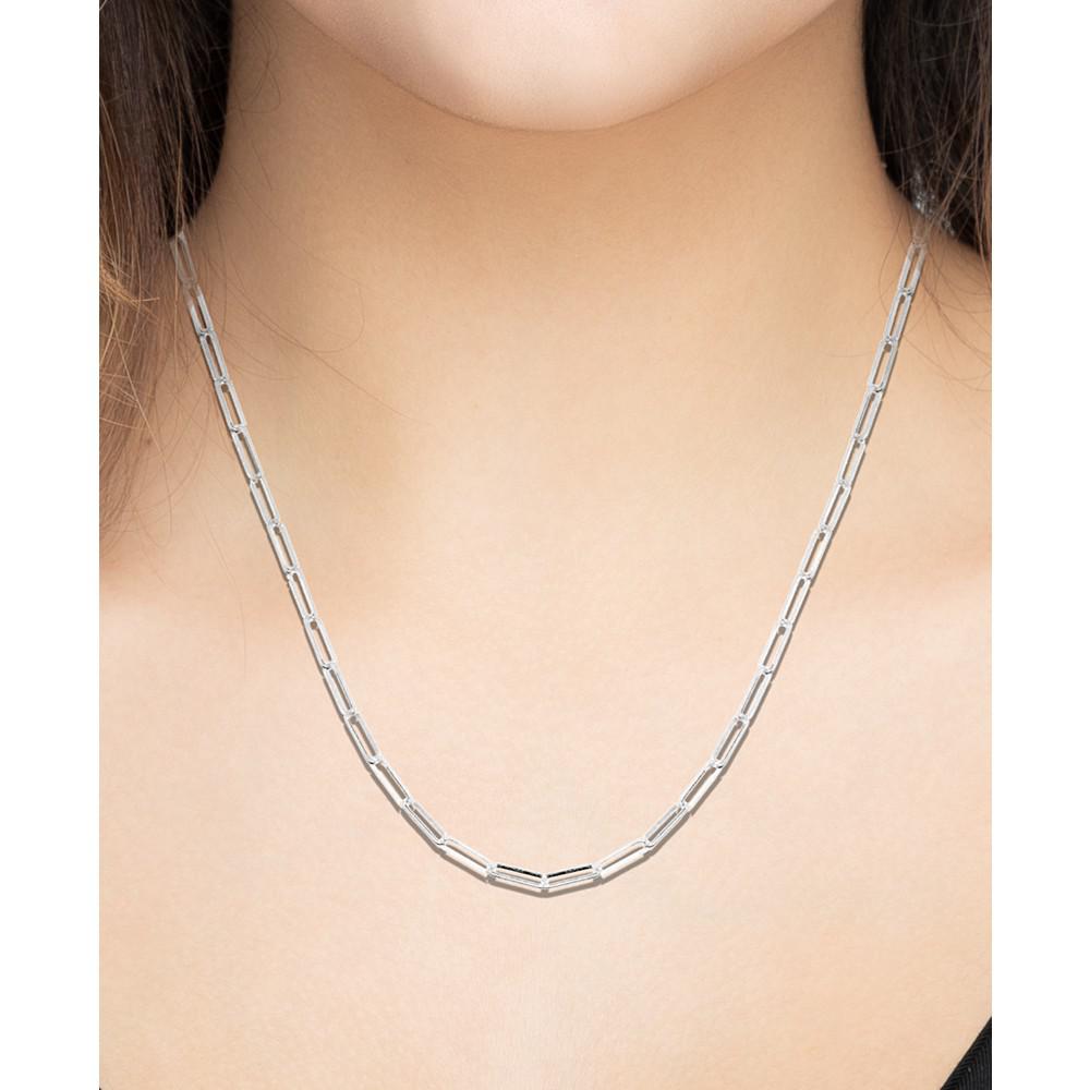 Paper Clip Link 18" Chain Necklace in Silver or Gold Plate商品第3张图片规格展示