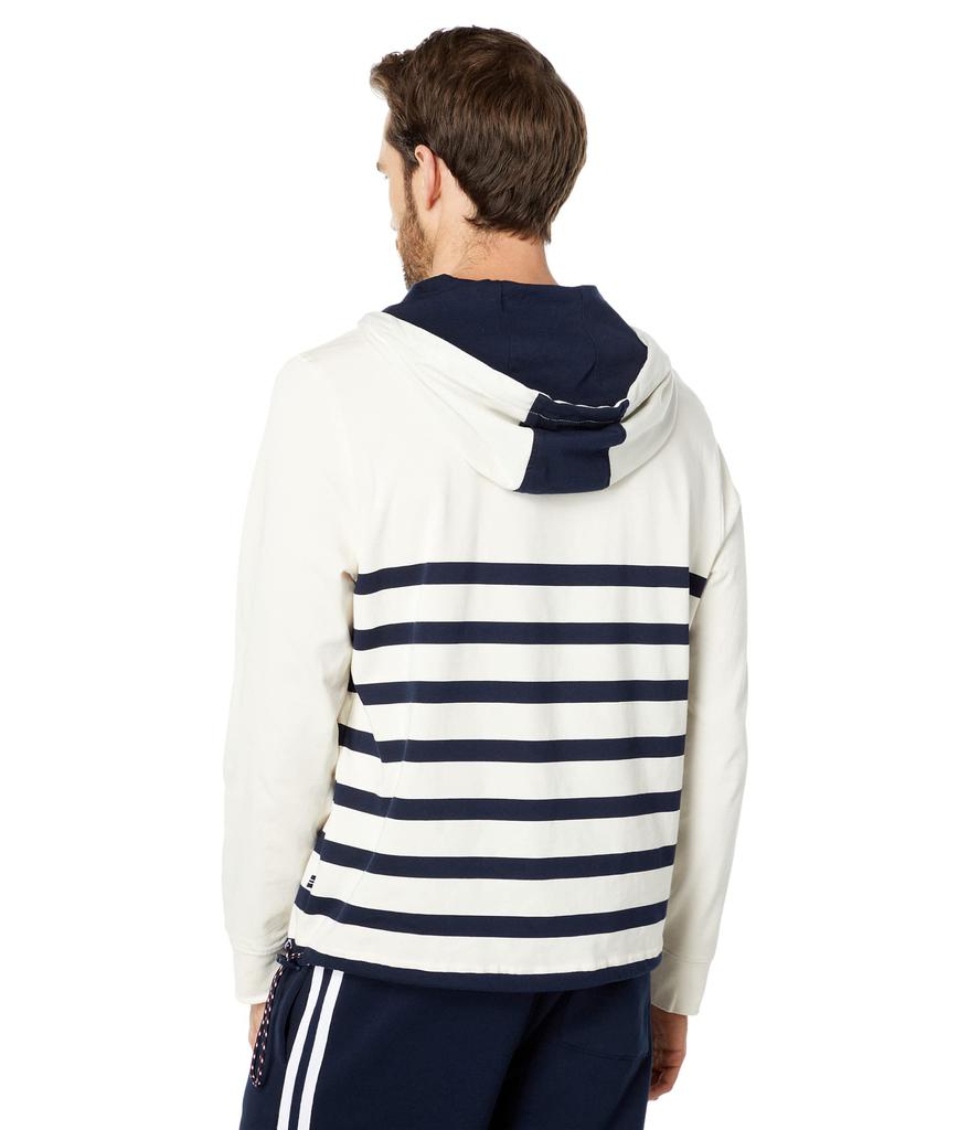 Striped 1/4 Button Hoodie商品第2张图片规格展示