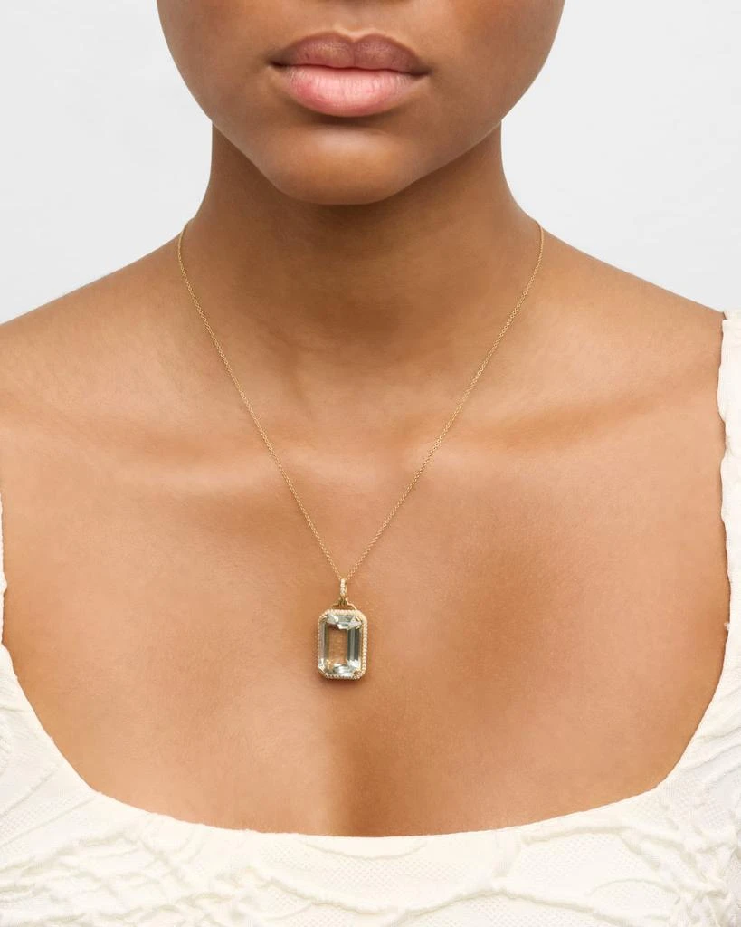 商品Goshwara|18K Yellow Gold Emerald Cut Prasiolite Pendant Necklace with Diamonds,价格¥27010,第2张图片详细描述